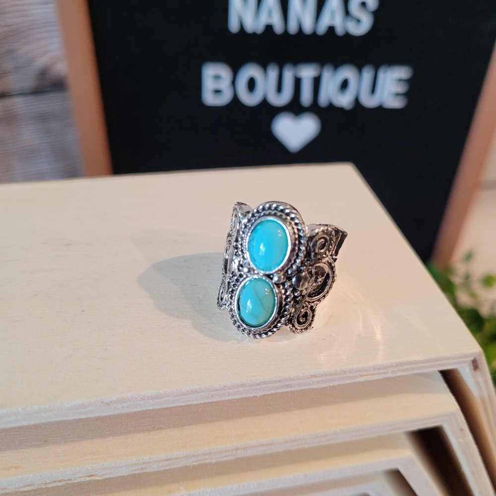 Bohemian Turquoise Silver Ring✨️ - Picture 7 of 12